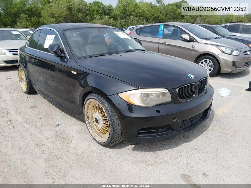 2012 BMW 135I VIN: WBAUC9C56CVM12352 Lot: 44770233