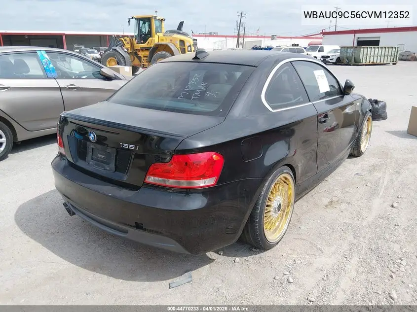 2012 BMW 135I VIN: WBAUC9C56CVM12352 Lot: 44770233