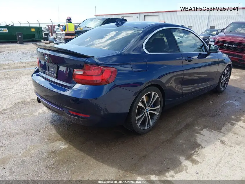 2015 BMW 228I VIN: WBA1F5C53FV257041 Lot: 45356000