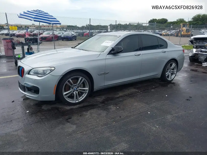 2015 BMW 740I VIN: WBAYA6C5XFD826928 Lot: 45462172