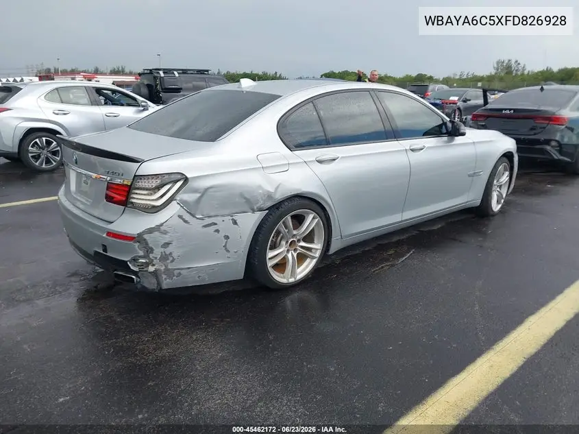 2015 BMW 740I VIN: WBAYA6C5XFD826928 Lot: 45462172