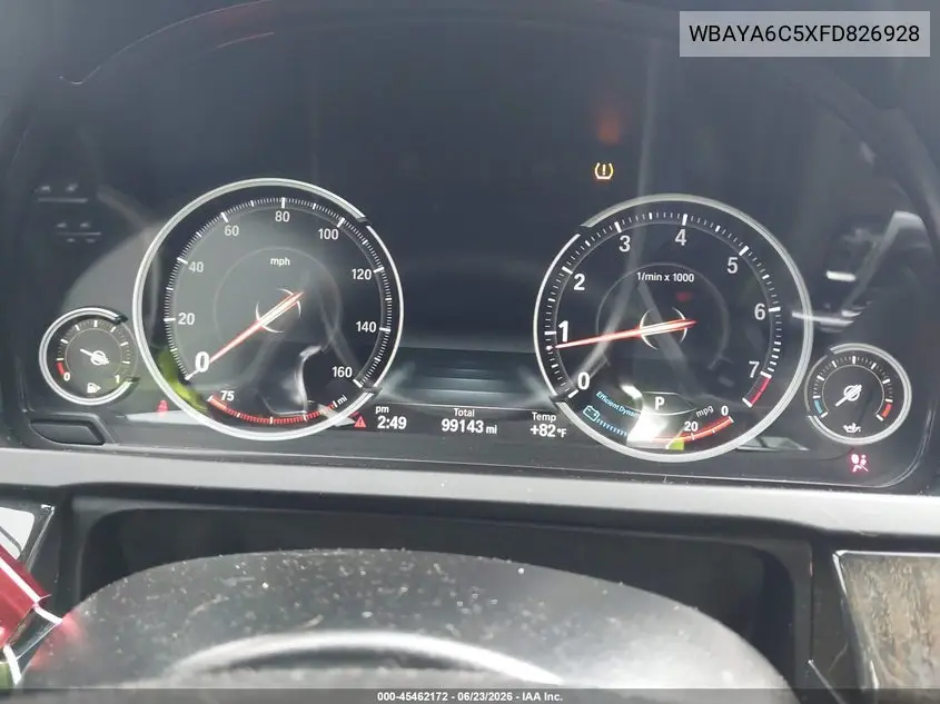 2015 BMW 740I VIN: WBAYA6C5XFD826928 Lot: 45462172