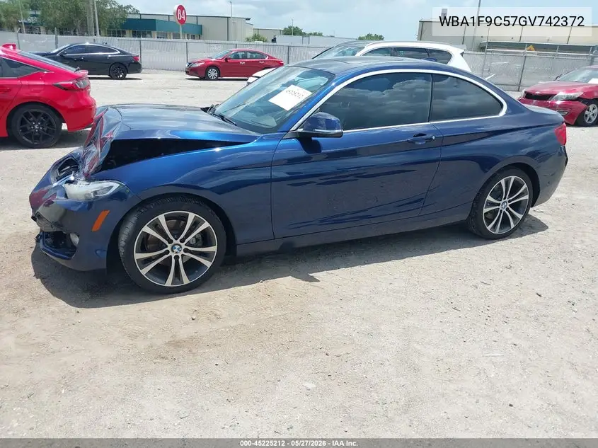 2016 BMW 228I VIN: WBA1F9C57GV742372 Lot: 45225212