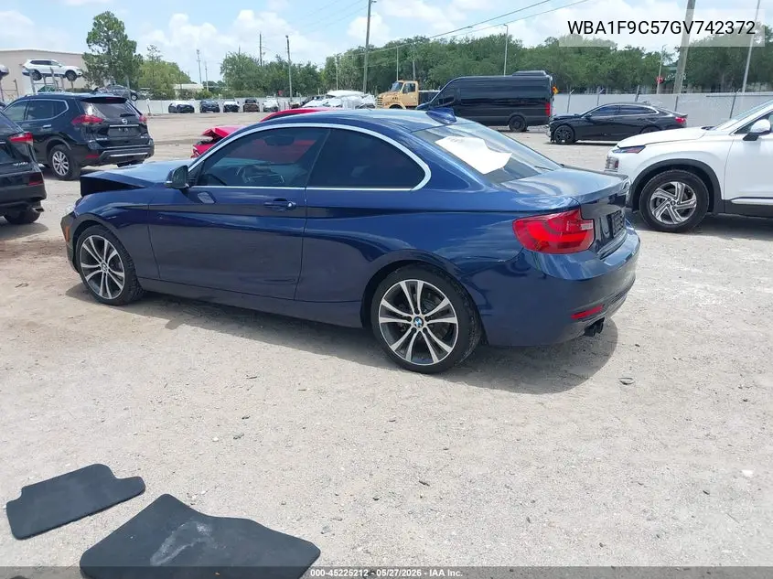 2016 BMW 228I VIN: WBA1F9C57GV742372 Lot: 45225212