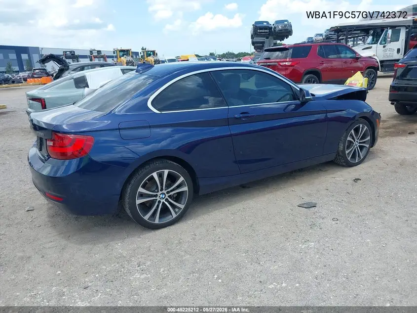 2016 BMW 228I VIN: WBA1F9C57GV742372 Lot: 45225212