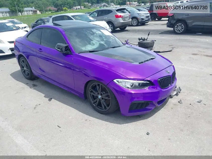 2017 BMW M240I xDrive VIN: WBA2G3C51HV640730 Lot: 45235054