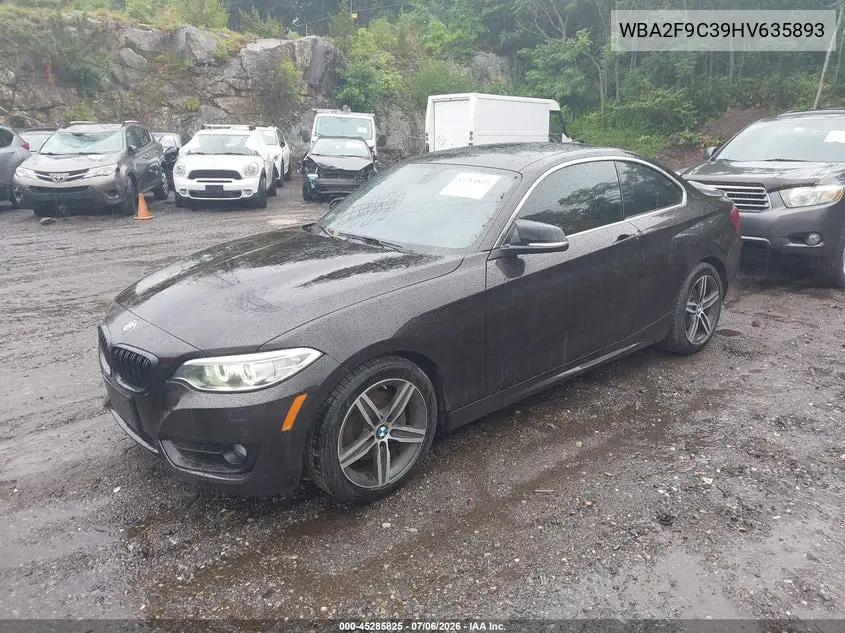 2017 BMW 230I VIN: WBA2F9C39HV635893 Lot: 45285825