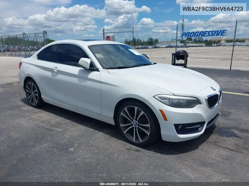 2017 BMW 230I VIN: WBA2F9C38HV664723 Lot: 45369477