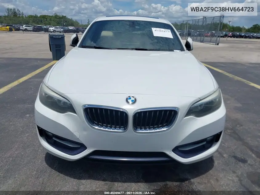 2017 BMW 230I VIN: WBA2F9C38HV664723 Lot: 45369477
