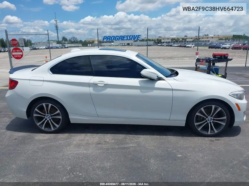 2017 BMW 230I VIN: WBA2F9C38HV664723 Lot: 45369477