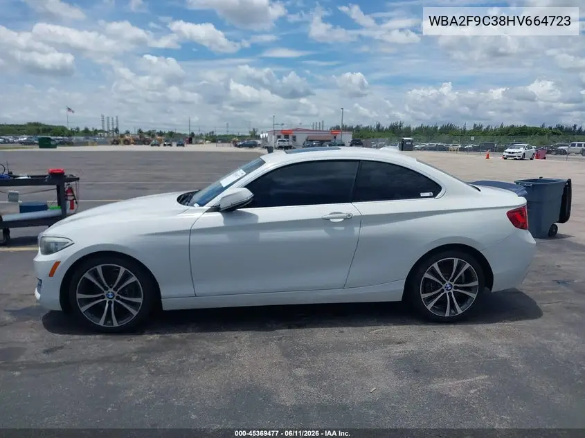 2017 BMW 230I VIN: WBA2F9C38HV664723 Lot: 45369477