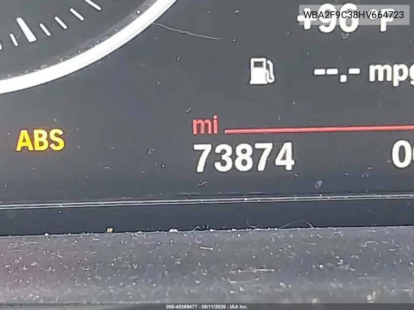 2017 BMW 230I VIN: WBA2F9C38HV664723 Lot: 45369477