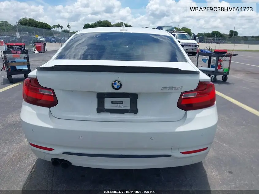2017 BMW 230I VIN: WBA2F9C38HV664723 Lot: 45369477