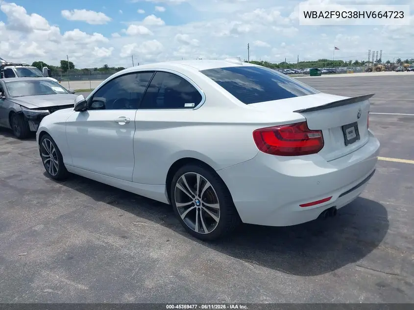2017 BMW 230I VIN: WBA2F9C38HV664723 Lot: 45369477