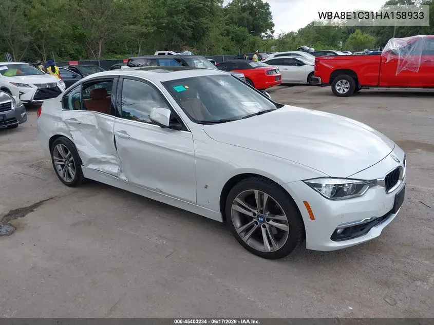 2017 BMW 330E Iperformance VIN: WBA8E1C31HA158933 Lot: 45403234