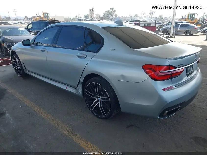 2018 BMW M760I xDrive VIN: WBA7H6C52JG614930 Lot: 45467455