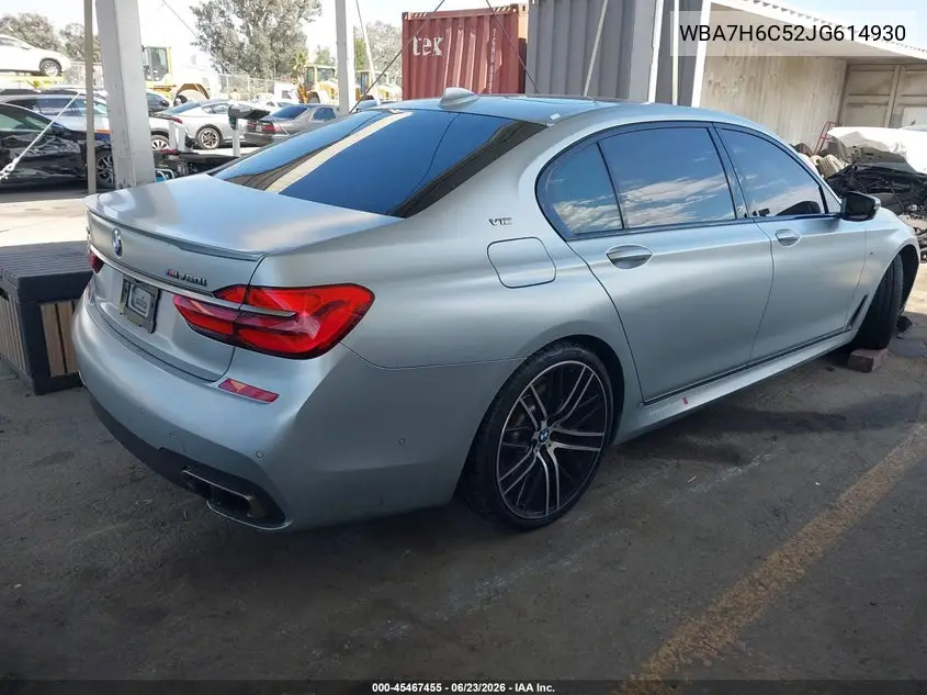 2018 BMW M760I xDrive VIN: WBA7H6C52JG614930 Lot: 45467455