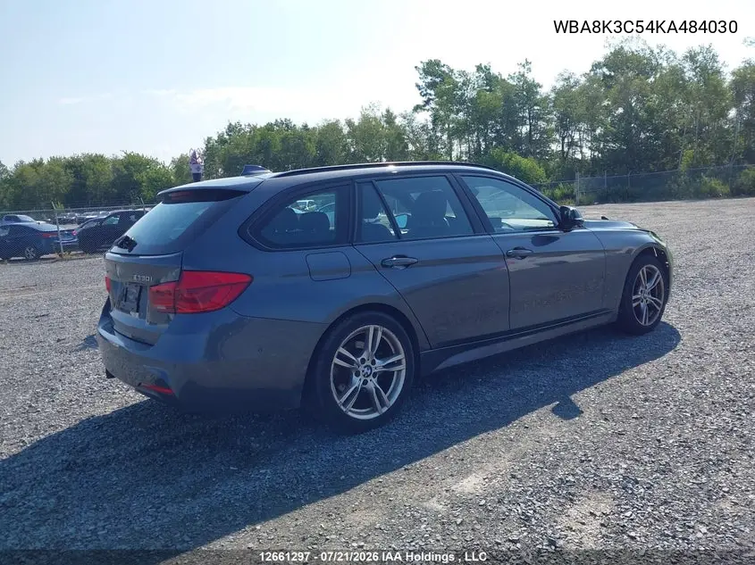 2019 BMW 330I xDrive Touring VIN: WBA8K3C54KA484030 Lot: 12661297