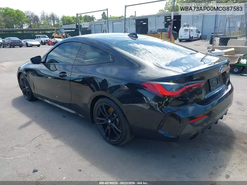 2021 BMW 430I xDrive VIN: WBA73AP00MCG87583 Lot: 45198225