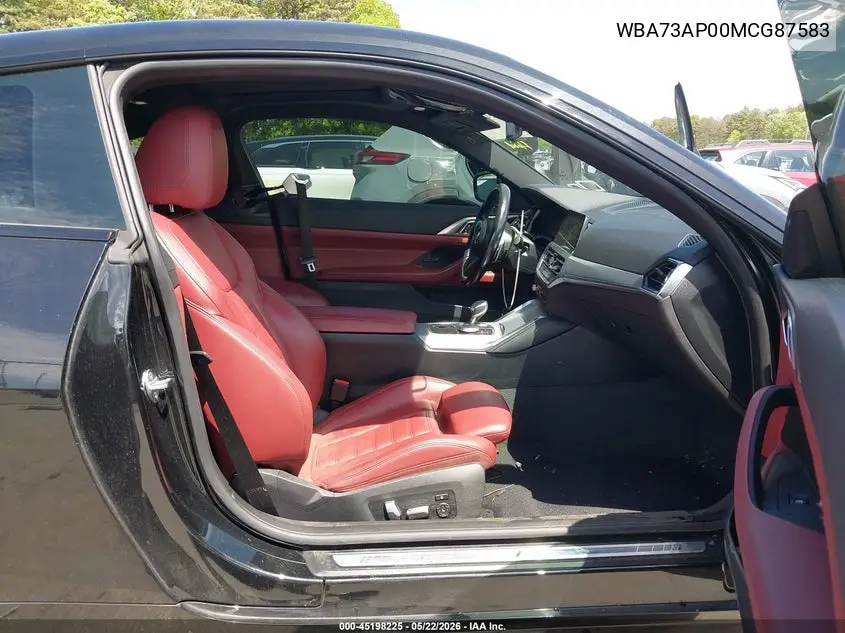 2021 BMW 430I xDrive VIN: WBA73AP00MCG87583 Lot: 45198225