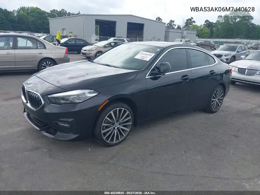2021 BMW 228I Gran Coupe Sdrive VIN: WBA53AK06M7J40628 Lot: 45230920