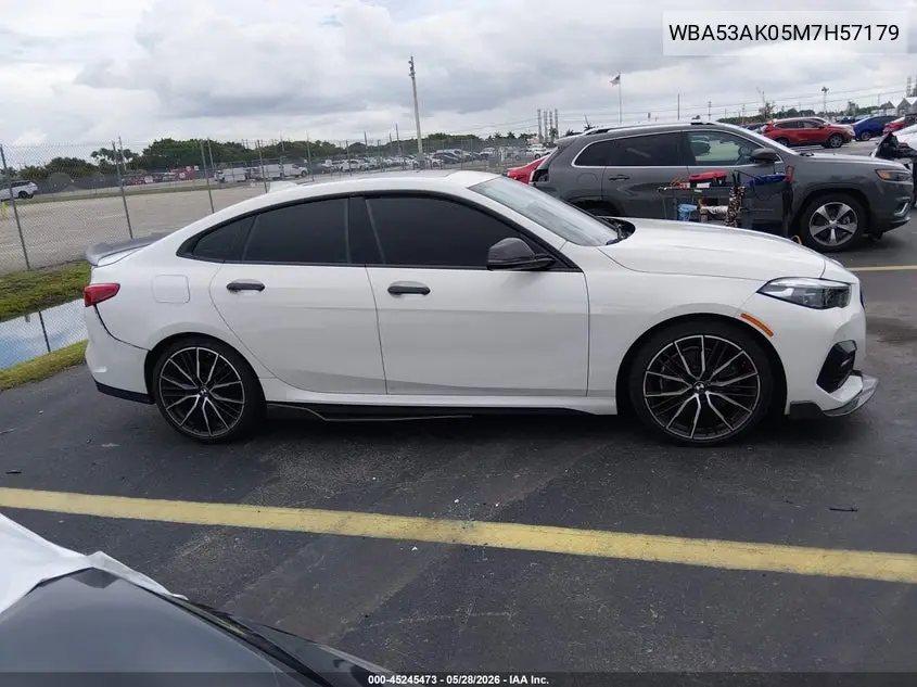 2021 BMW 228I Gran Coupe Sdrive VIN: WBA53AK05M7H57179 Lot: 45245473