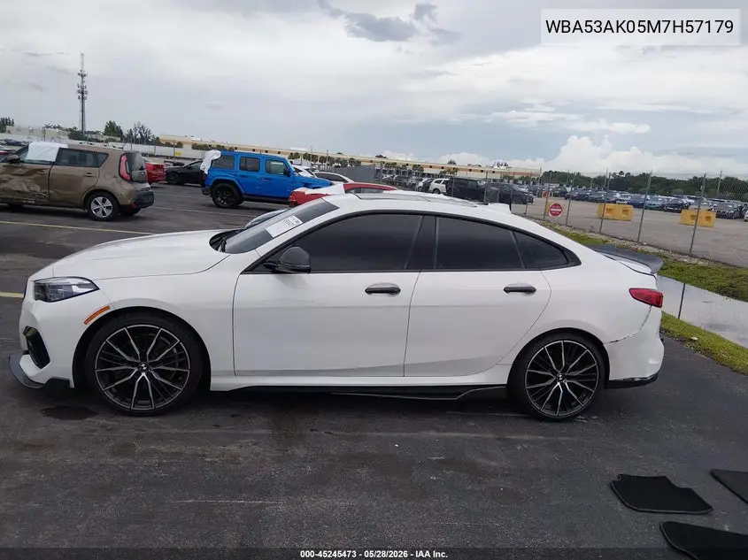 2021 BMW 228I Gran Coupe Sdrive VIN: WBA53AK05M7H57179 Lot: 45245473