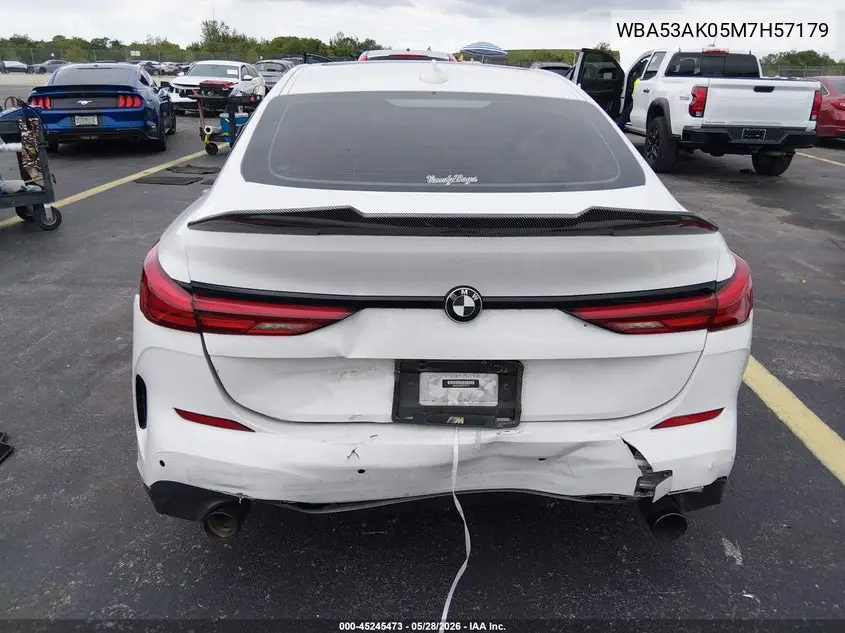 2021 BMW 228I Gran Coupe Sdrive VIN: WBA53AK05M7H57179 Lot: 45245473