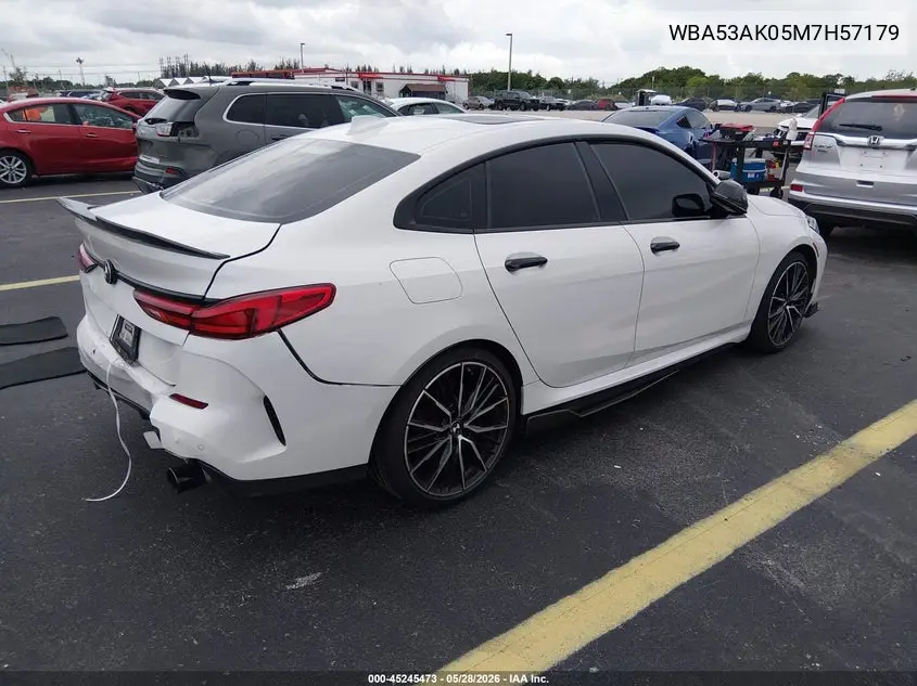 2021 BMW 228I Gran Coupe Sdrive VIN: WBA53AK05M7H57179 Lot: 45245473
