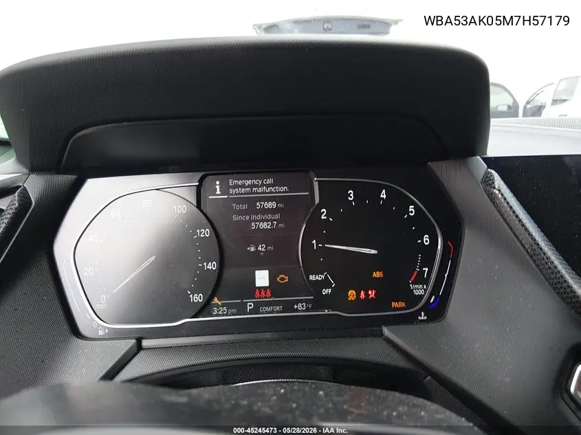 2021 BMW 228I Gran Coupe Sdrive VIN: WBA53AK05M7H57179 Lot: 45245473