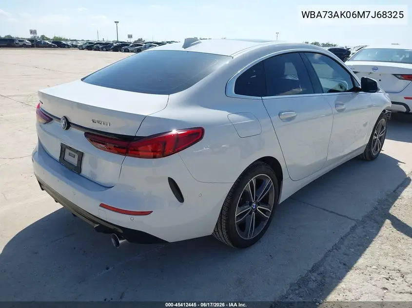2021 BMW 228I Gran Coupe xDrive VIN: WBA73AK06M7J68325 Lot: 45412445