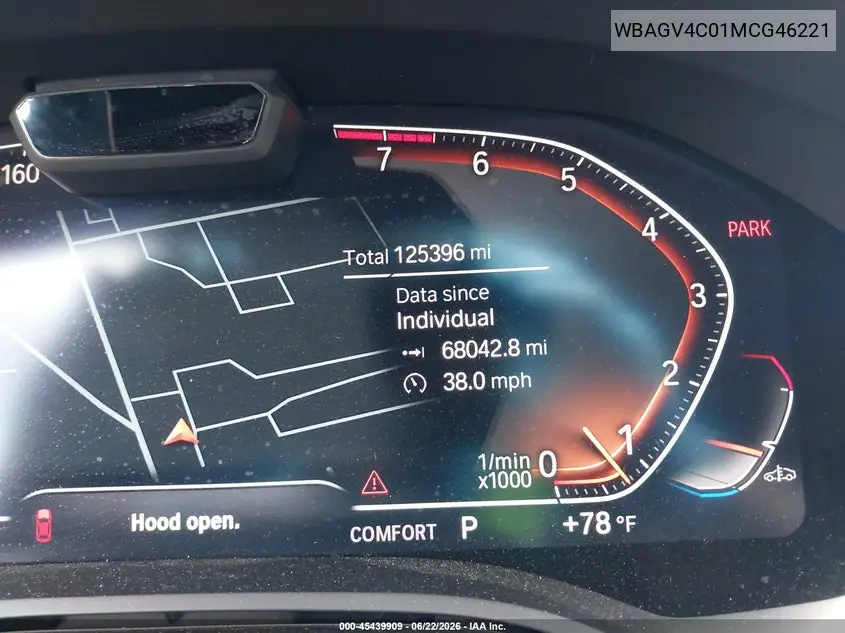 2021 BMW 840I Gran Coupe xDrive VIN: WBAGV4C01MCG46221 Lot: 45439909