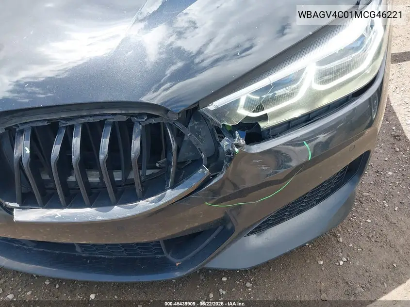 2021 BMW 840I Gran Coupe xDrive VIN: WBAGV4C01MCG46221 Lot: 45439909