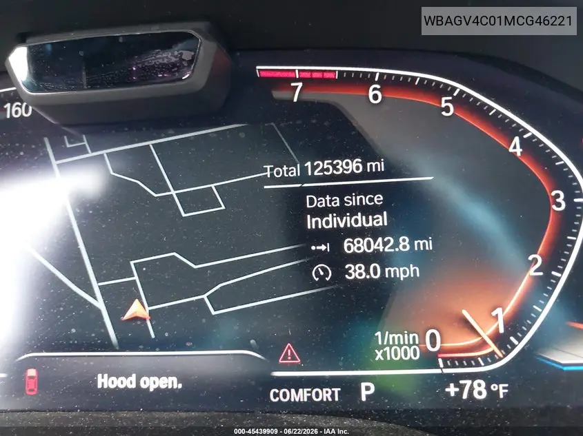 2021 BMW 840I Gran Coupe xDrive VIN: WBAGV4C01MCG46221 Lot: 45439909