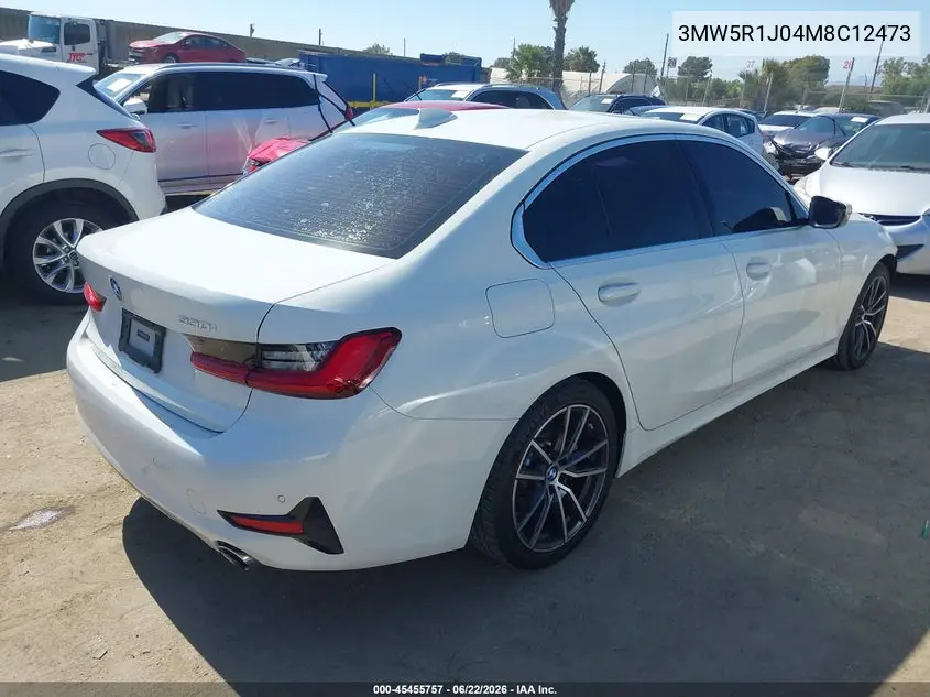 2021 BMW 330I VIN: 3MW5R1J04M8C12473 Lot: 45455757