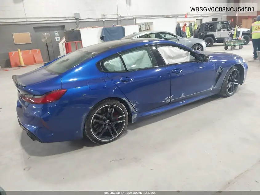 2022 BMW M8 Gran Coupe Competition VIN: WBSGV0C08NCJ54501 Lot: 45083167