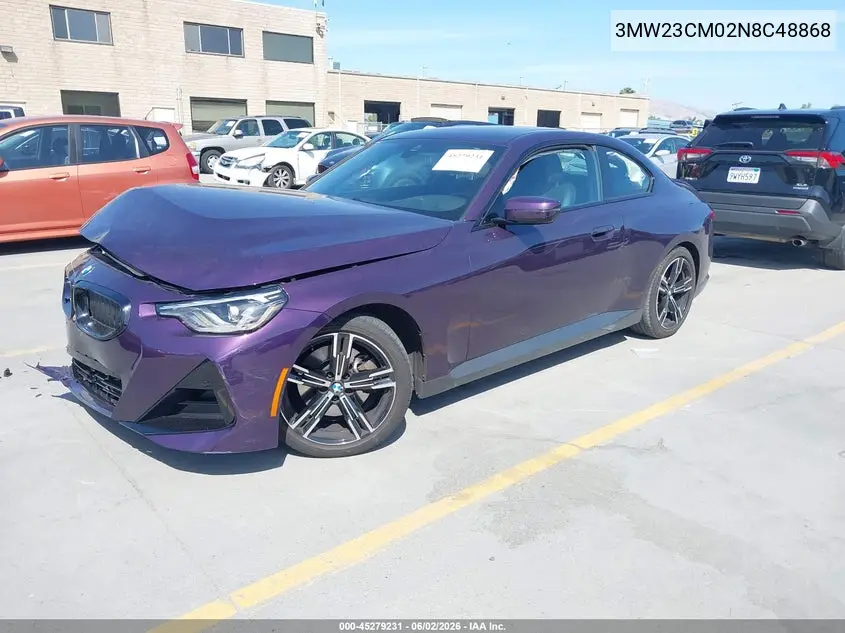 2022 BMW 230 I VIN: 3MW23CM02N8C48868 Lot: 45279231