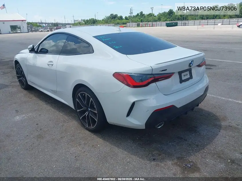 2022 BMW 430I xDrive VIN: WBA73AP05NCJ73906 Lot: 45467882