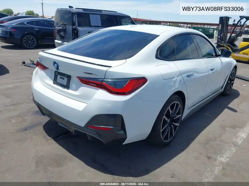 2024 BMW I4 Gran Coupe Edrive40 VIN: WBY73AW08RFS33006 Lot: 45354653