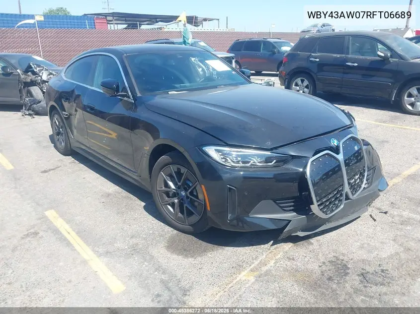 2024 BMW I4 Gran Coupe Edrive35 VIN: WBY43AW07RFT06689 Lot: 45386272