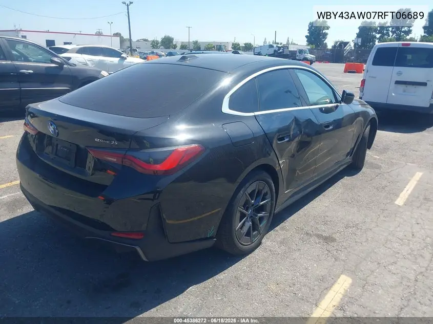 2024 BMW I4 Gran Coupe Edrive35 VIN: WBY43AW07RFT06689 Lot: 45386272