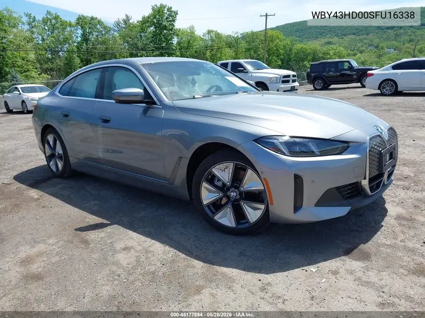 2025 BMW I4 Gran Coupe xDrive40 VIN: WBY43HD00SFU16338 Lot: 45177894