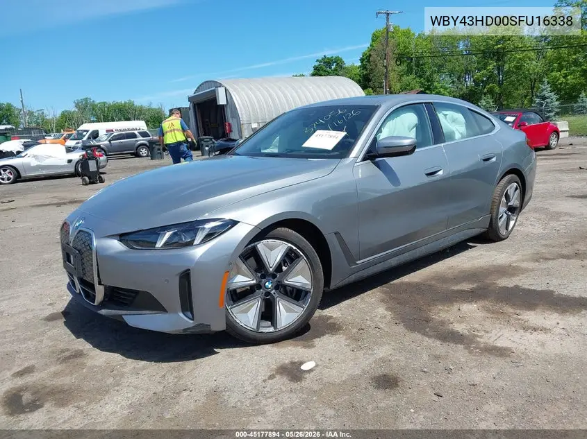 2025 BMW I4 Gran Coupe xDrive40 VIN: WBY43HD00SFU16338 Lot: 45177894