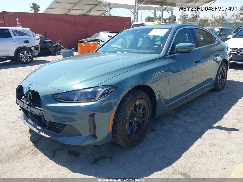 2025 BMW I4 Gran Coupe Edrive40 VIN: WBY23HD04SFV07491 Lot: 45373396