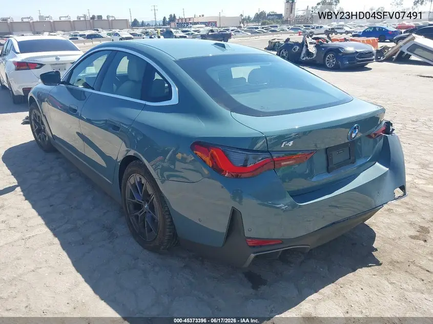 2025 BMW I4 Gran Coupe Edrive40 VIN: WBY23HD04SFV07491 Lot: 45373396