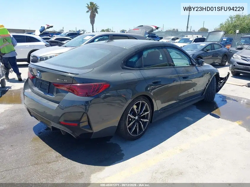 2025 BMW I4 Gran Coupe Edrive40 VIN: WBY23HD01SFU94229 Lot: 45381271