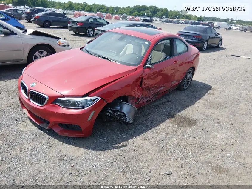 2015 BMW M235 VIN: WBA1J7C56FV358729 Lot: 45278681