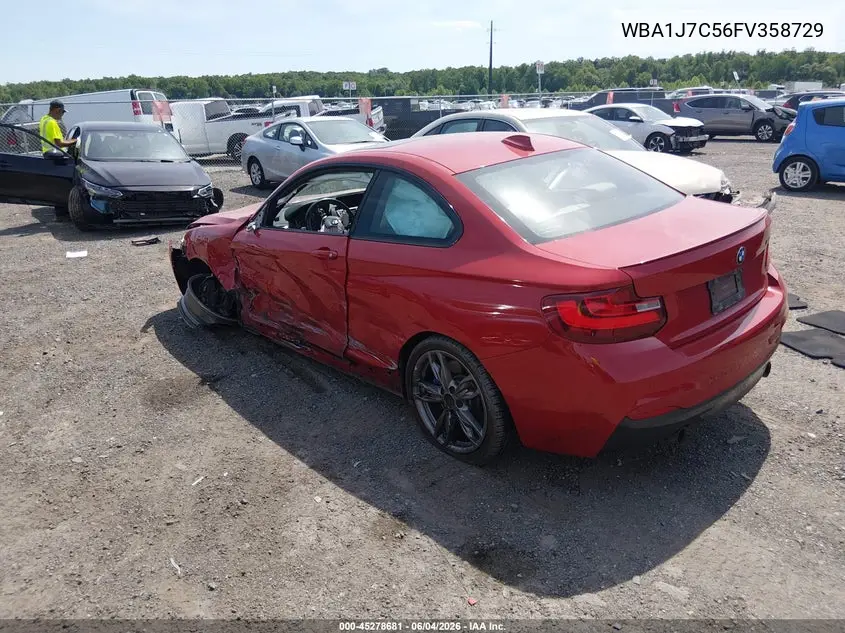 2015 BMW M235 VIN: WBA1J7C56FV358729 Lot: 45278681