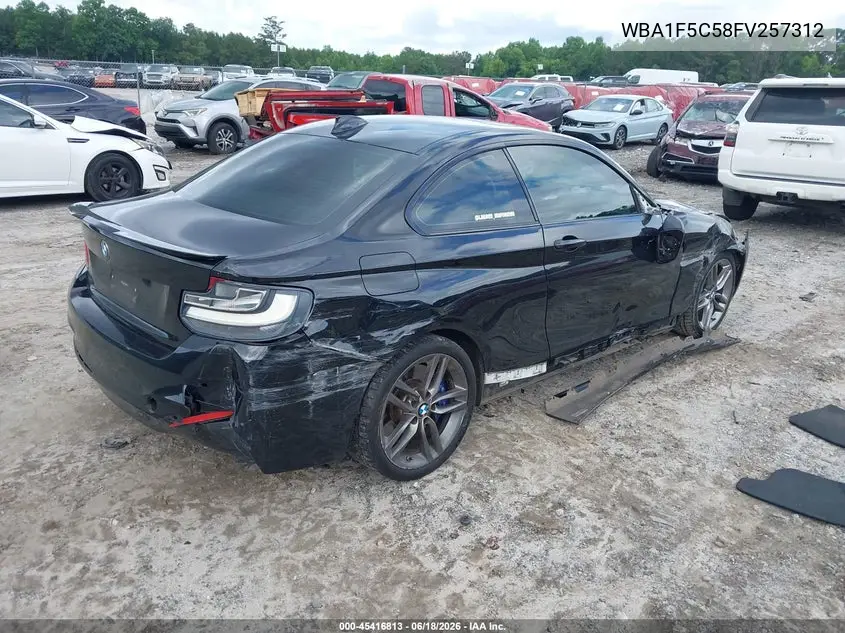 2015 BMW 228I VIN: WBA1F5C58FV257312 Lot: 45416813