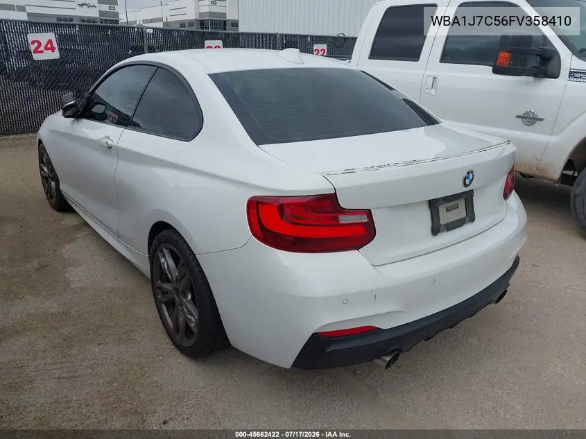 2015 BMW M235 VIN: WBA1J7C56FV358410 Lot: 45662422
